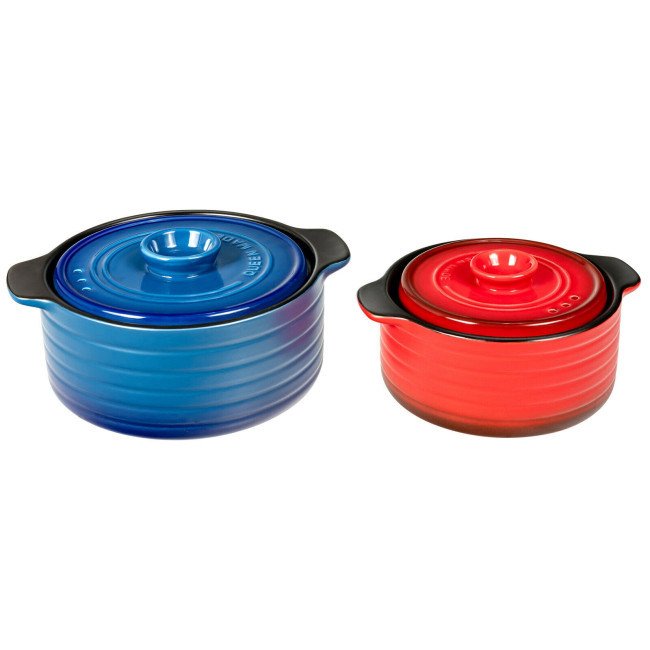 2 Pieces Ceramic Cookware Set with Lid and Insulated Handle 2 Pieces Ceramic Cookware Set with Lid and Insulated Handle