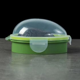 Transparency Cover Box Half Avocado Preserving Box (Color: Green)