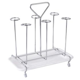 Simple And Practical Kitchen Domestic Glass Drain Rack Portable (Color: Silver)