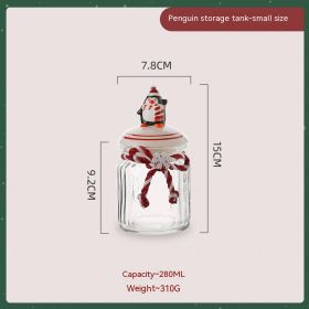 Candy Sealed Jar Snack Storage Box Storage Jar Biscuit Nut Glass Bottle (Option: Small Cute Penguin)