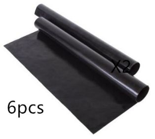 BBQ Grill Mats Grill Mat Grill Pan (Option: 6pc Black)