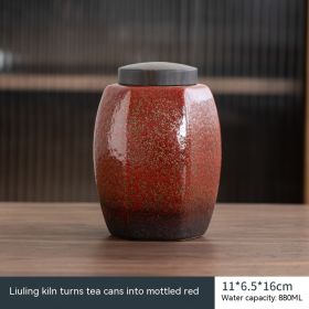 Ceramic Glaze Kiln Tea Storage Tank (Option: Mottled Red)