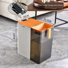 Dry Wet Separation Filter Tea Dust Residue Trash Can With Lid (Option: Twilight Orange With Ashtray)