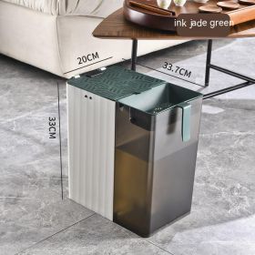 Dry Wet Separation Filter Tea Dust Residue Trash Can With Lid (Option: Black Jade Green)