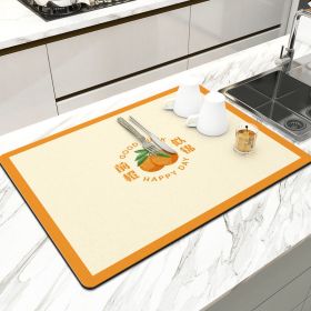 Kitchen Household Dining Table Table Wash-free Mat (Option: Front Orange Brocade-4060cm)